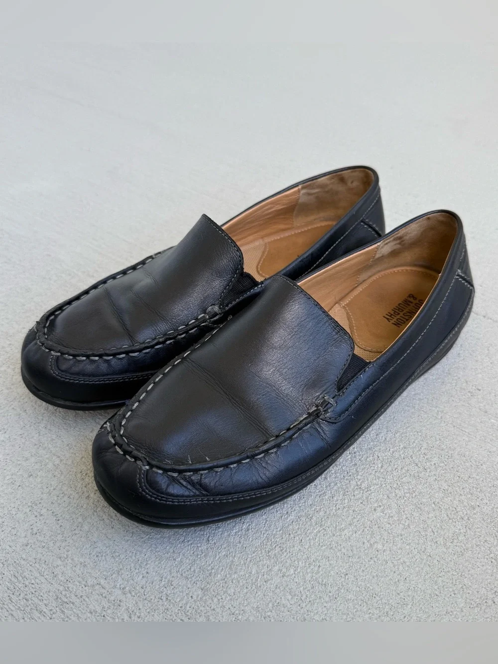 Johnston & Murphy Boy's Locklin Venetian Black Leather Loafers 28-3981 Size 6 M